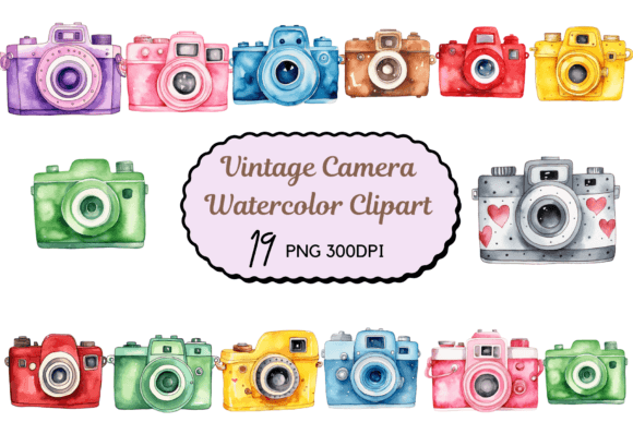 Download Watercolor Vintage Camera Clipart - Premium Resources
