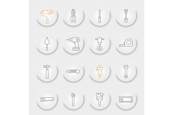Download Construction Tools Line Icon Set - Icon set Collection