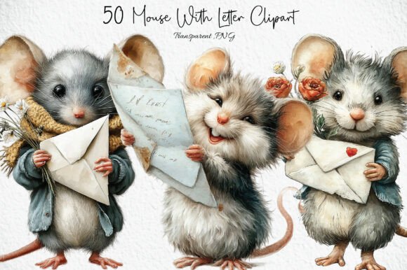 Download Mouse with Letter Clipart PNG - Mouse Collection