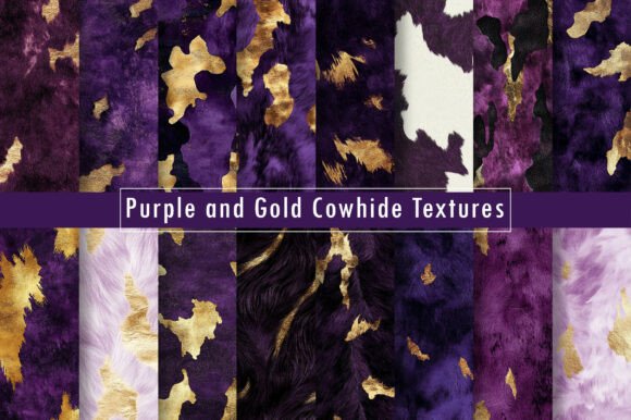 Download Purple and Gold Cowhide Textures - Premium Bundle