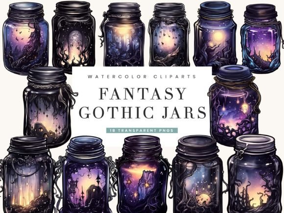 Download Dark Fantasy Gothic Jars Clipart - Dark fantasy Collection